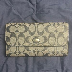 Coach Black and Gray Signature Clutch